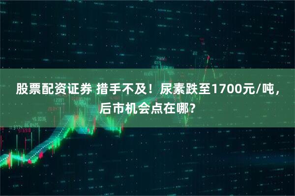 股票配资证券 措手不及！尿素跌至1700元/吨，后市机会点在哪？